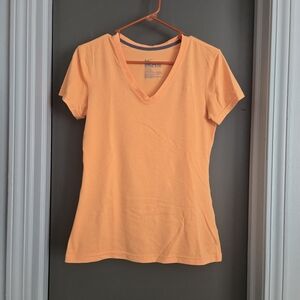 Nike Dri Fit Women's Orange V-Neck T-Shirt